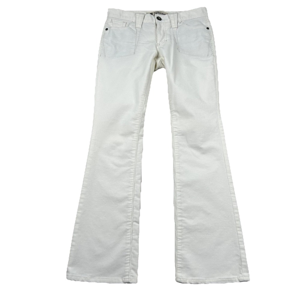 Vintage Gap Corduroy Pants Womens 1A Low Rise Boot Cut‎ Ivory White Y2k Britney